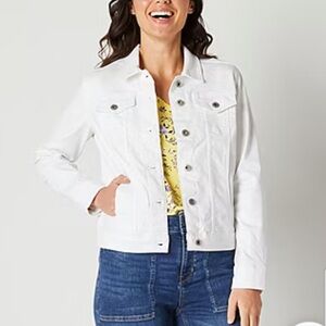 Liz Claiborne White Denim Jacket Size Small